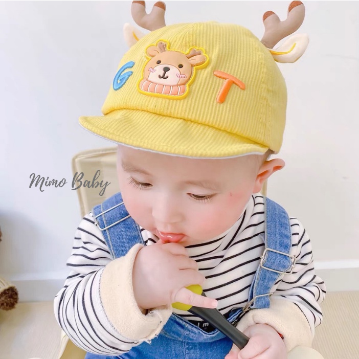 Mũ nón lưỡi trai gắn sừng tuần lộc dễ thương cho bé MH117 Mimo Baby