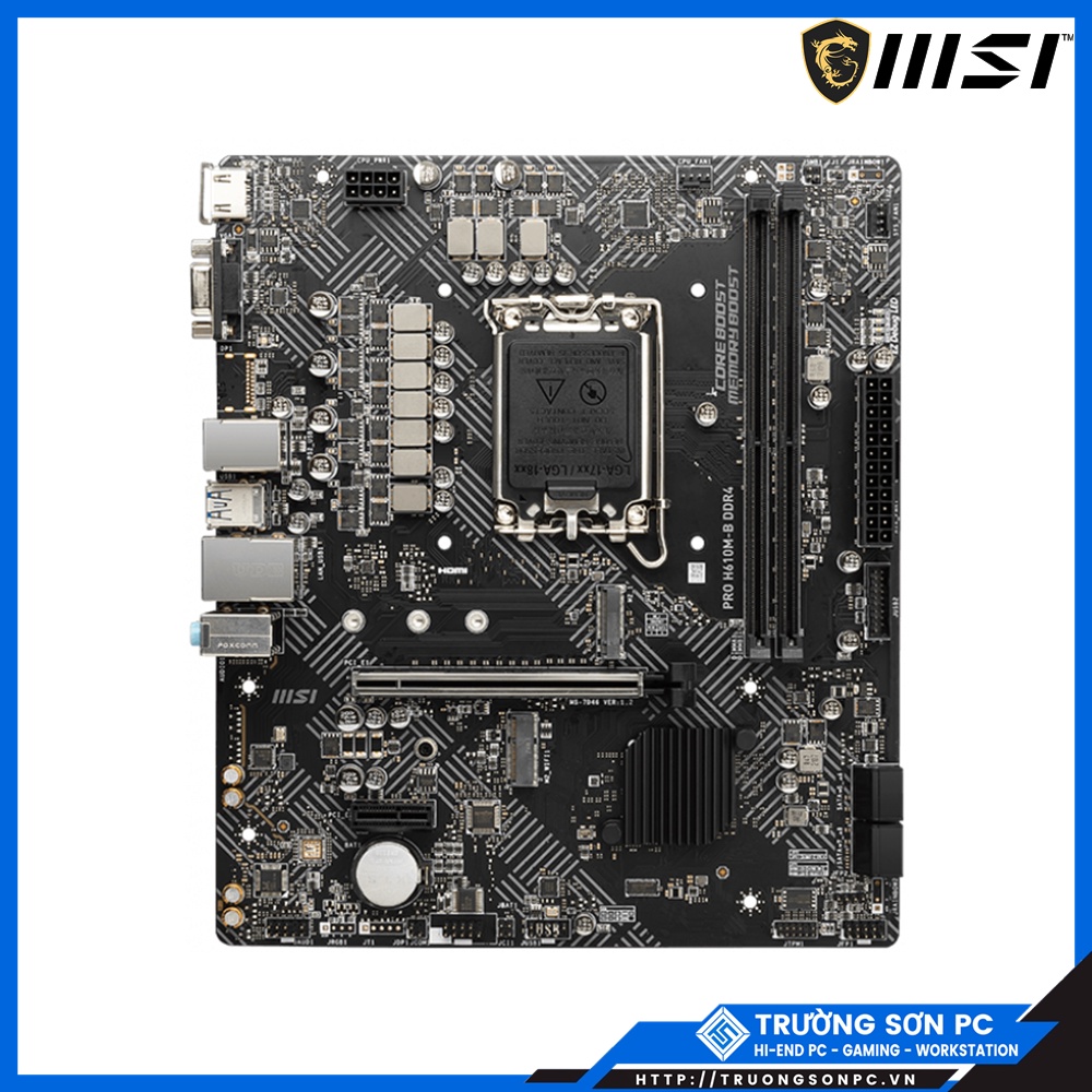 Mainboard MSI PRO H610MB DDR4 M.2 NVME Connector | Socket 1700