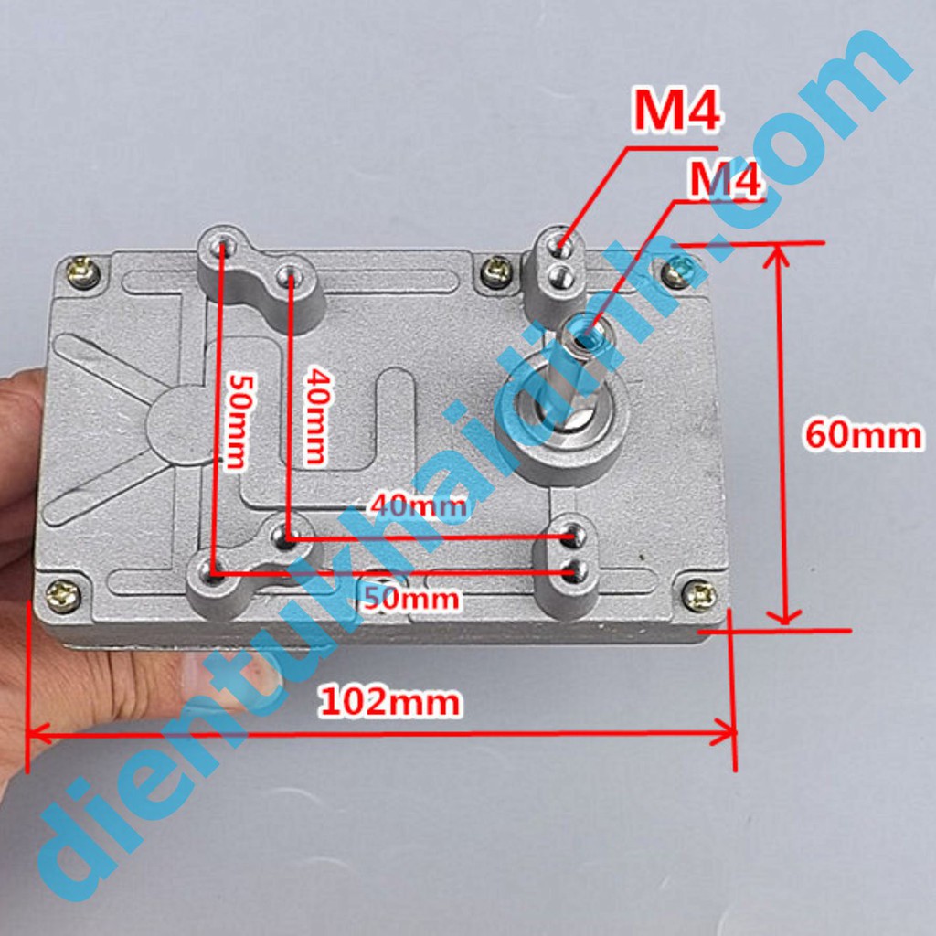 Động cơ giảm tốc RS-555 12-24V 10-40V/P trục D 8mm hộp số kim loại, momen xoắn cao kde4976