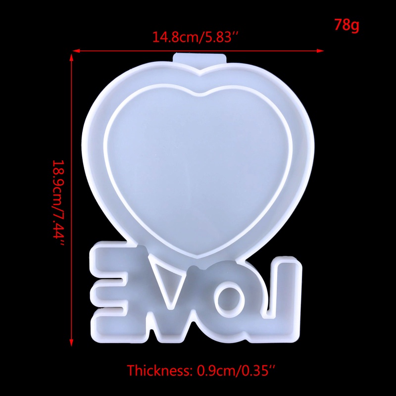 Khuôn Silicone Hình Trái Tim Làm Khung Ảnh Epoxy Resin Thủ Công DIY Dành Cho Nhà Cửa