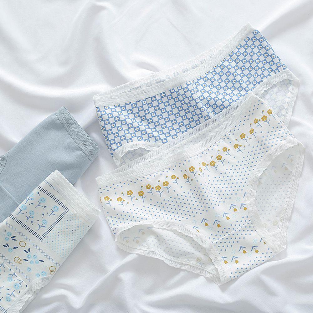 OCEANMAP Quần Lót Ren Hoa Không Đường May Phong Cách Lolita