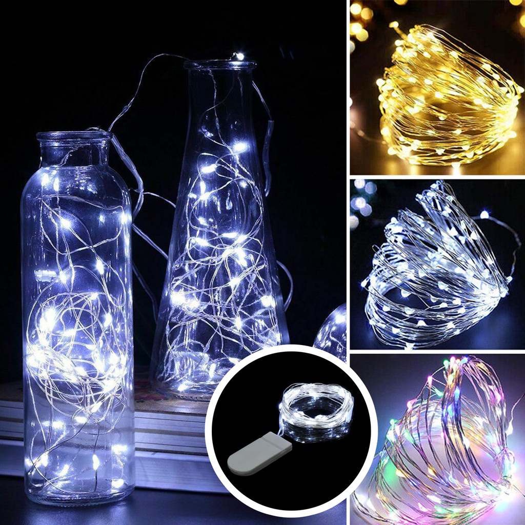 Dây đèn LED 10/ 20/ 30 bóng nhiều màu sắc dành cho trang trí tiệc cưới/ phòng ngủ