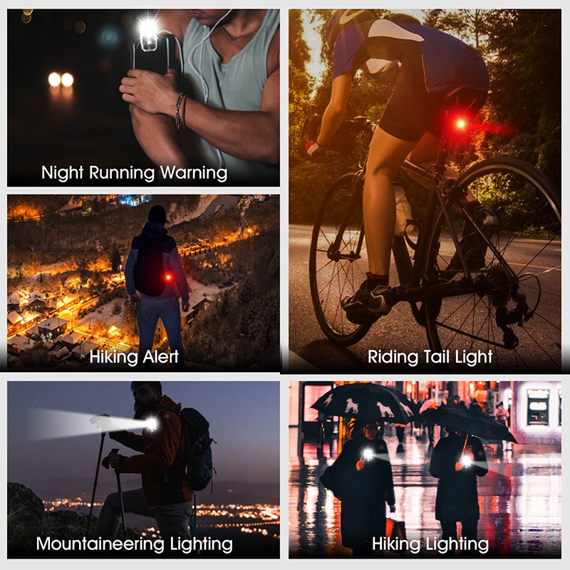 Đèn gắn đuôi xe đạp mini WEST BIKING chống nước sạc bằng cổng USB 2 màu đèn 4 chế độ