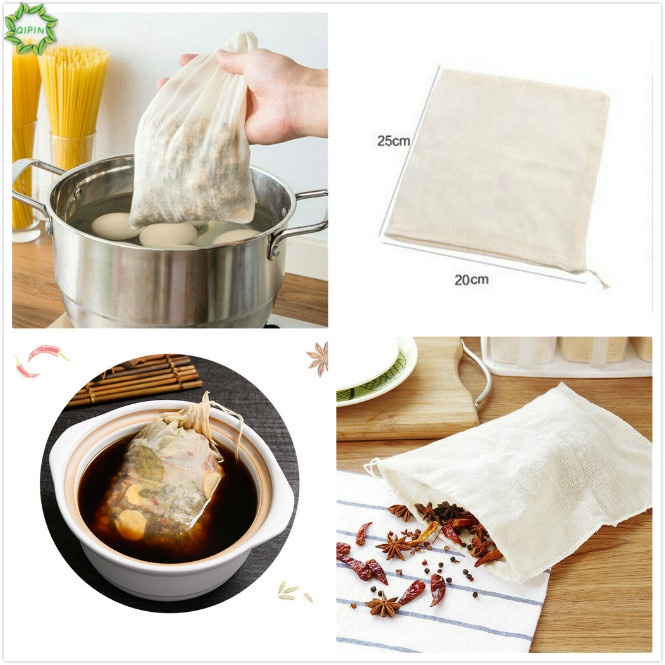 3 Túi lọc sữa/hạt cà phê/rau quả bằng vải cotton hữu có thể tái sử dụng