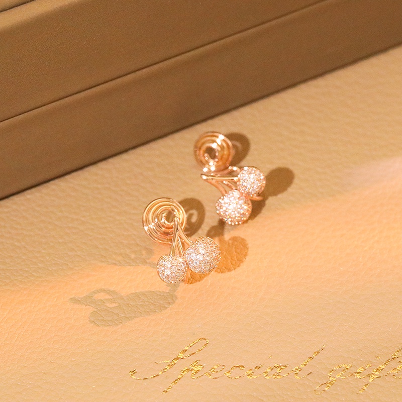 Khuyên tai bạc sterling JIUDUOLAN màu vàng hồng sang trọng không cần xỏ phong cách Hàn Quốc thời trang cho nữ