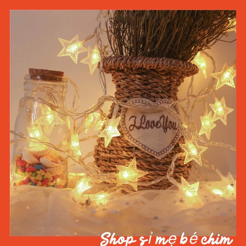 [ xả kho] Đèn Led Trang Trí Hình Ngôi Sao 3m Chạy Pin SP-002