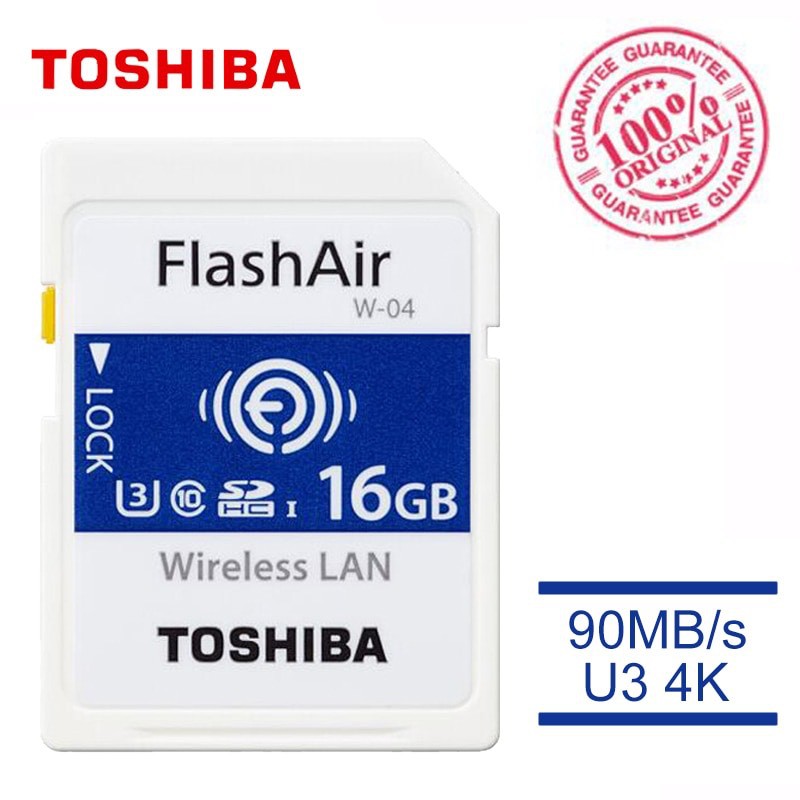 [BH 12 Tháng] THẺ NHỚ WIFI TOSHIBA SDHC 16GB W-04/ Class 10- 90/70MB/S 4K - HÀNG NHẬP KHẨU-[Connecticut.vnshopee]