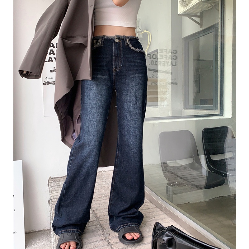 Quần Denim Ống Suông Thời Trang Mùa Thu Dành Cho Nữ