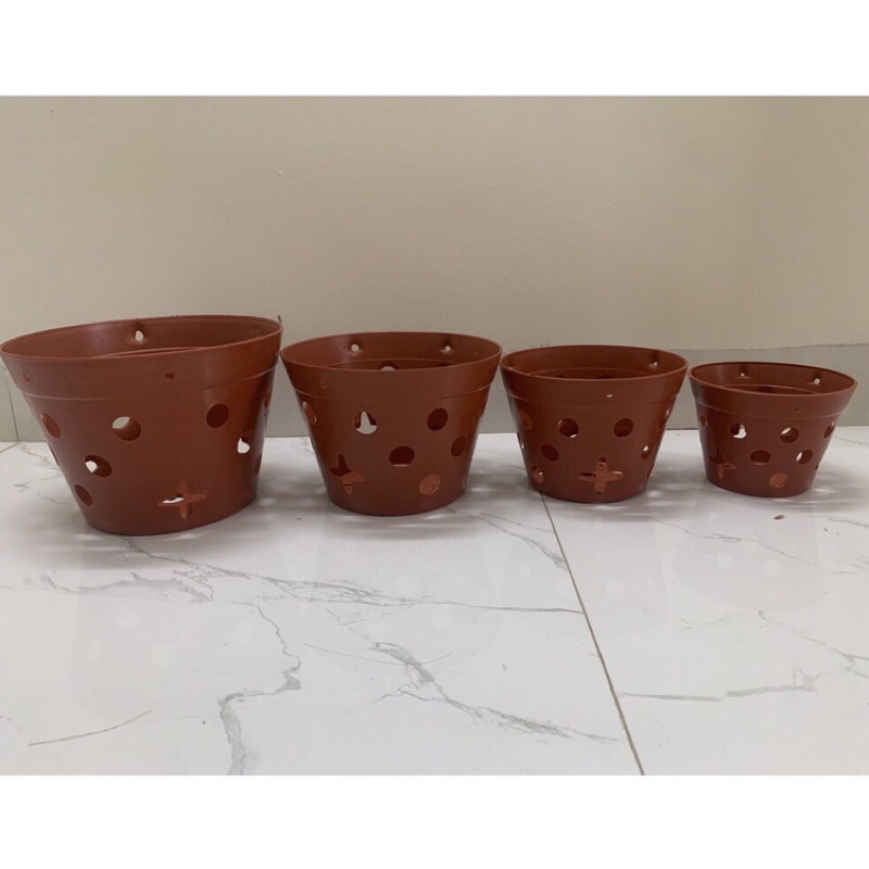 10 Chậu nhựa giả gốm trồng cây hoa lan,cây cảnh loại dày đẹp (kt 23x16cm)