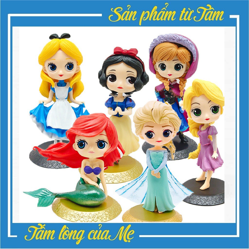 Đồ Chơi Mô Hình Nhân Vật Công Chúa Bạch Tuyết Elsa Anna Belle Lọ Lem Alice Nàng Tiên Cá