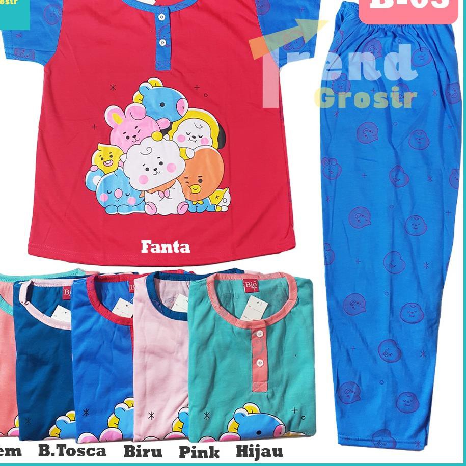 Bộ Đồ Ngủ Pijama In Hình Bt21 Cho Bé Gái 12-15 Tuổi