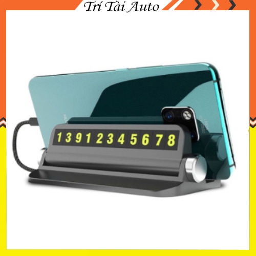 Bảng ghi số điện thoại kèm giá đỡ điện thoại đặt taplo khi đỗ xe ô tô - Loại bảng cam 6 dãy số