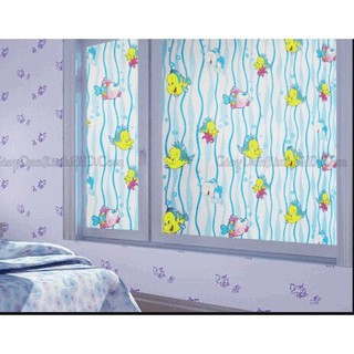 Decal 1m dán kính mờ trang trí cửa kính chống nhiệt - bể cả vàng