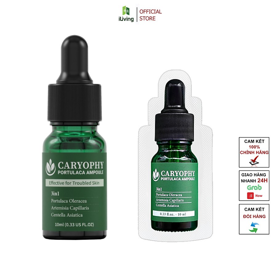 Serum giảm mụn mờ thâm se khít lỗ chân lông Caryophy 30ml và 10ml ILIVING-CARSRC
