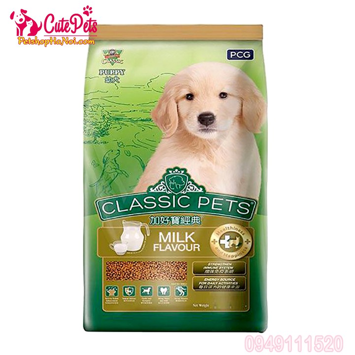 Thức ăn cho chó con Classic Pets Puppy Tải 10kg Vị sữa hạt cho chó giá rẻ - CutePets