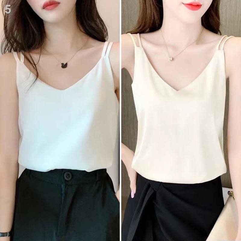 Đơn/hai mảnh mùa hè mới treo áo vest nữ không tay sơ mi mặc kích thước lớn lỏng bên trong