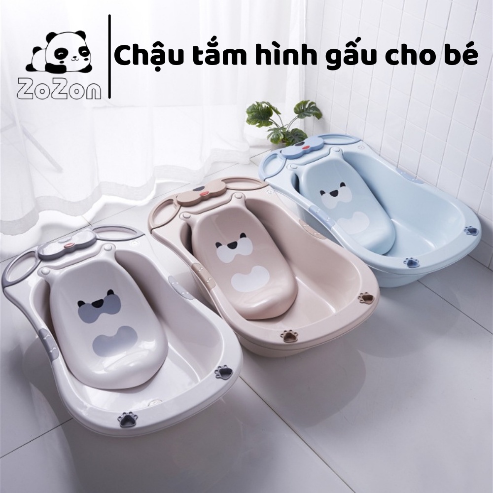 Chậu tắm cho bé hình gấu cho trẻ sơ sinh-4 tuổi giặt đồ quần áo nhựa PP an toàn chống trượt CHÍNH HÃNG