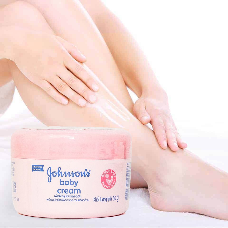 Kem Dưỡng Da Cấp Ẩm, Chống Nẻ Da Em Bé Johnson's Baby Cream 50g - Nắp Hồng