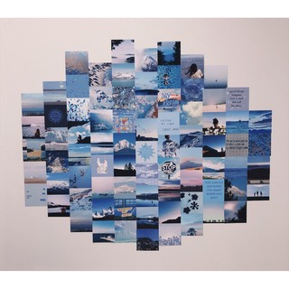 [FREESHIP EXTRA] 12 tấm Wall Collage - theme Xanh thẫm