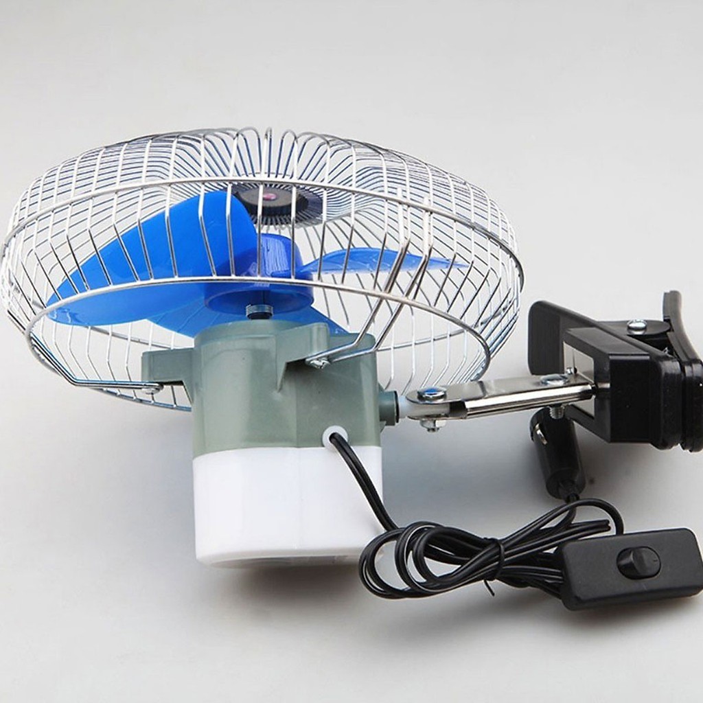 Quạt treo ô tô 12v có lồng sắt bảo vệ - HV Store 388