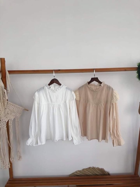 Áo kiểu babydoll tiểu thư tay bèo