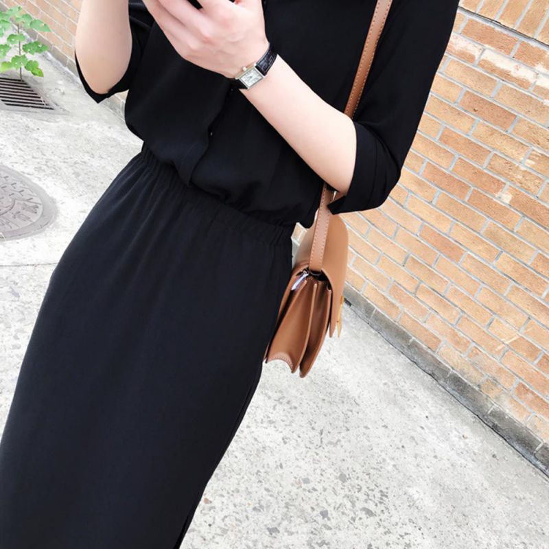 FREESHIP ĐƠN 99K_ Đầm Chiffon Dáng Dài Màu Trơn Phong Cách Thanh Lịch | BigBuy360 - bigbuy360.vn