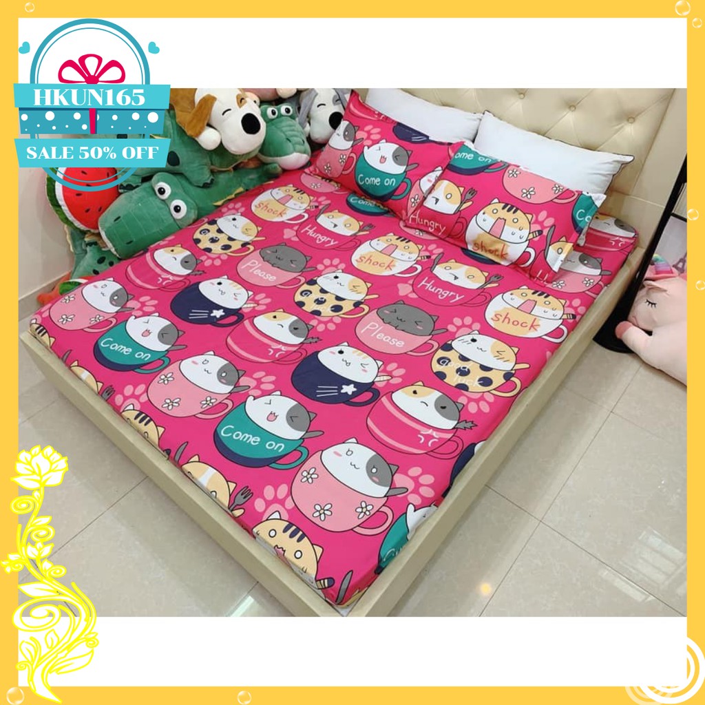 Bộ ga gối 2m2 cotton poly nhập khẩu loại 1(mẫu 14)