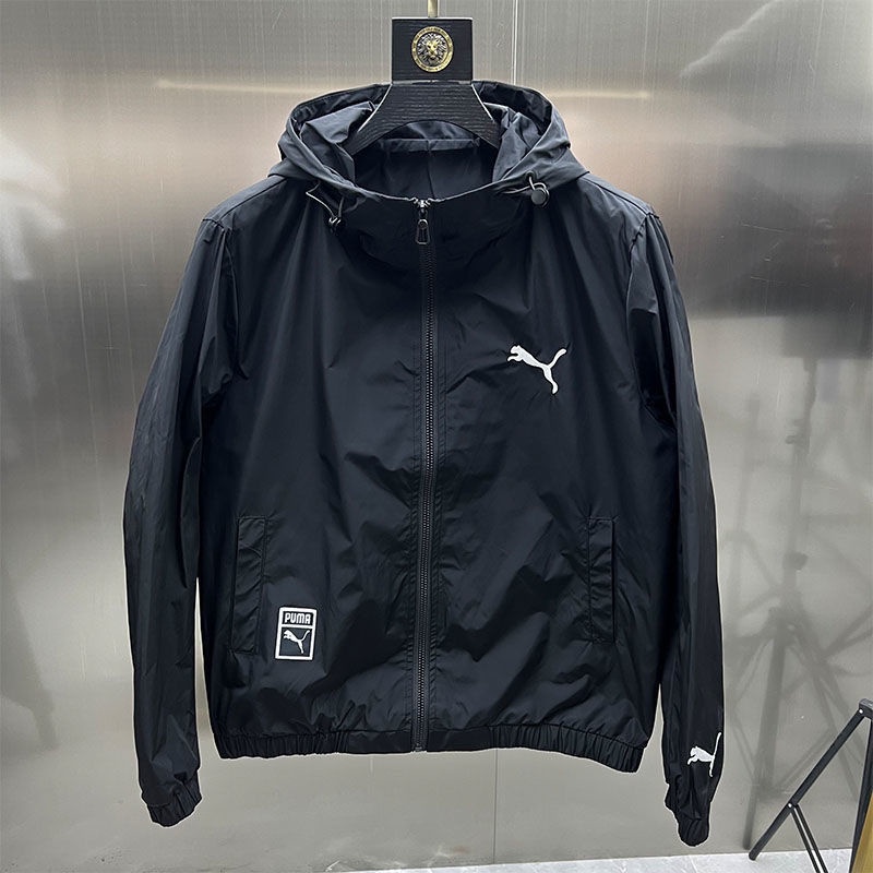 Áo Khoác Puma 100% Chính Hãng Có Khóa Kéo Có Nón Thêu Họa Tiết Đơn Giản Thời Trang Châu Âu Cho Nam