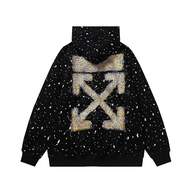 Hàng Có Sẵn Áo Hoodie Sweatshirt Chui Đầu Tay Dài In Chữ OFF White Dành Cho Cặp Đôi
