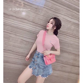 CHÂN VÁY JEAN LỆCH TÀ PHỐI NÚT