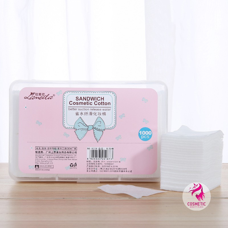 Bông Tẩy Trang Hộp 1000 Miếng Có Thể Sử Dụng Đắp[Miễn Phí Vận Chuyển khi đơn đạt giá trị tối thiểu 150k]