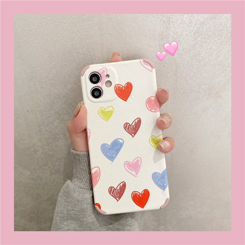 Ốp Điện Thoại Nhựa Mềm Họa Tiết Trái Tim Dành Cho iPhone 11 Pro Max X XR 7 8 6 Plus | BigBuy360 - bigbuy360.vn