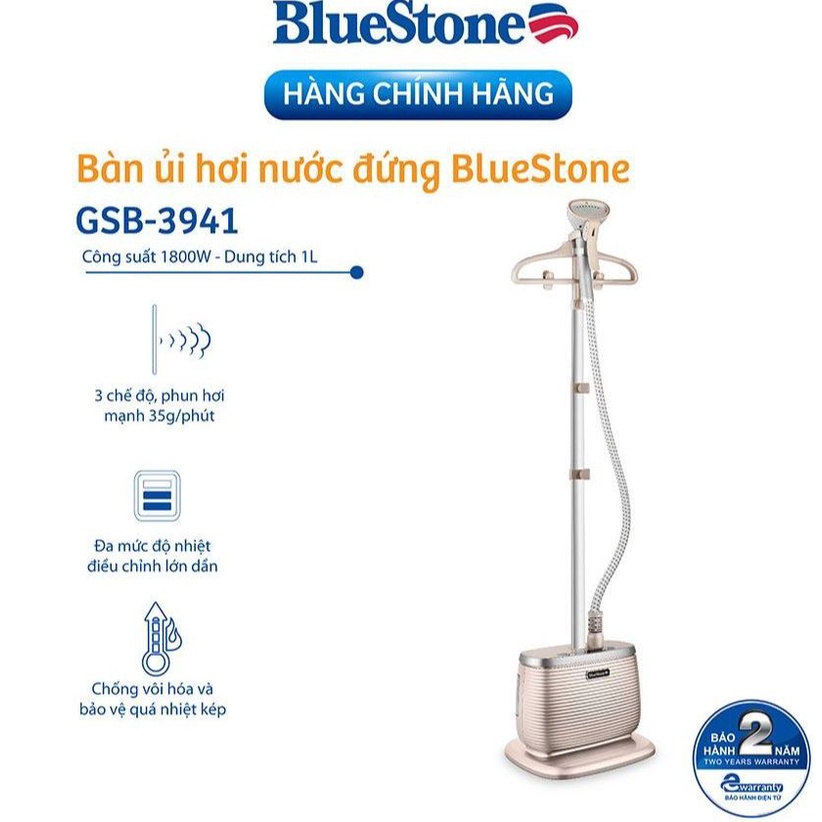 Bàn ủi hơi nước Bluestone GSB-3941-Chính Hãng trưng bày -Công suất 1900W Bình nước 1000 ml