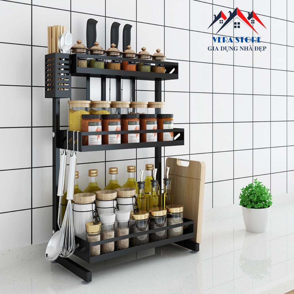 Kệ gia vị bếp inox 2 tầng 3 tầng sơn tĩnh điện cao cấp cực kì sang trọng