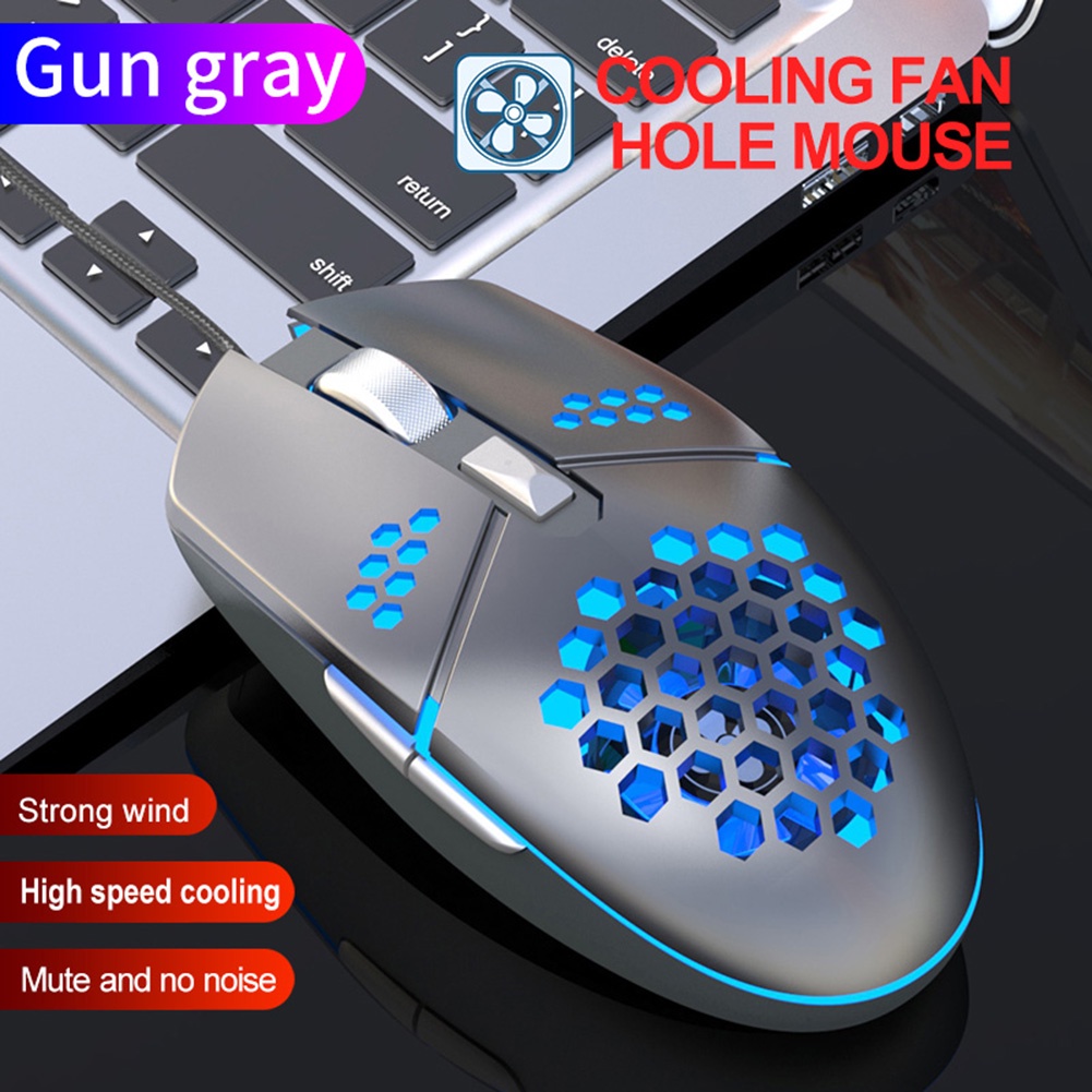 Chuột Gaming có dây ZeroDate G25, chuột tổ ong siêu nhẹ | Tích hợp quạt làm mát, 6 nút, 2000 DPI dùng cho PC, Laptop