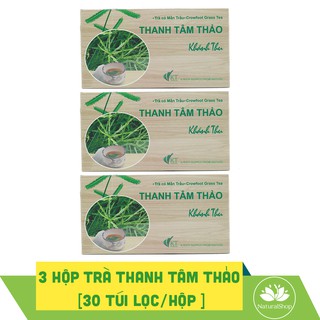 Bộ 03 hộp trà thanh tâm thảo (cỏ mần trầu) Khánh Thu 30 túi lọc/hộp