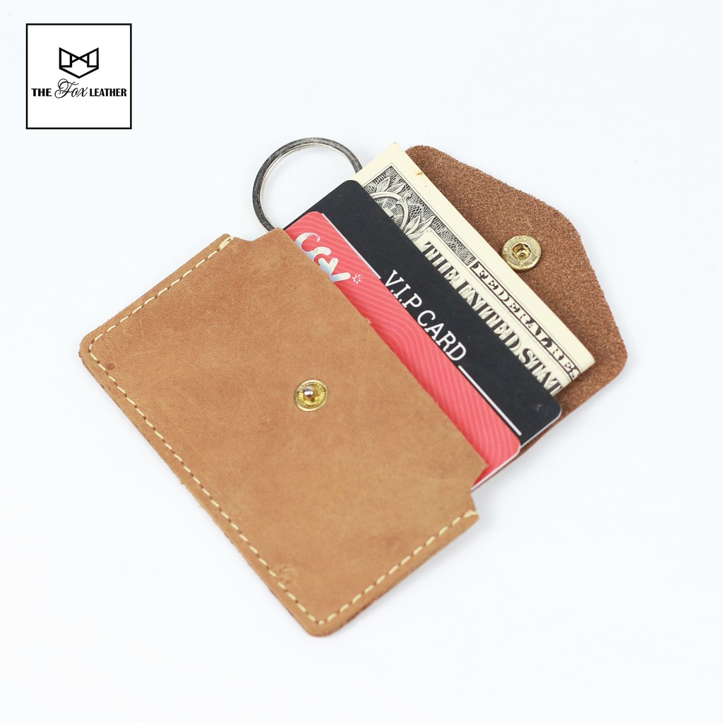 Ví Móc Khóa Đựng Card Mini THE FOX Bóp Nhỏ da thật xinh xắn