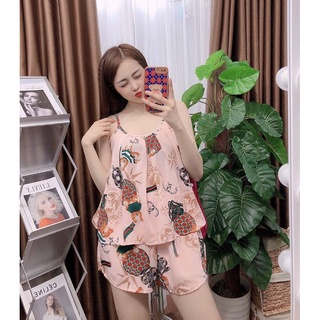 Bộ ngủ 2 dây lụa mango loại 1, mềm mịn, thoáng mát