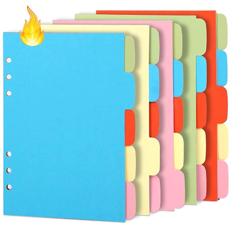 Set 10 tấm giấy chia ngăn khổ A6 dùng cho sổ tay lên kế hoạch