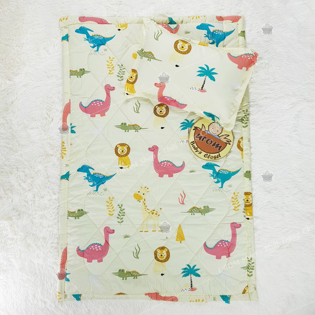 Bộ nệm cho bé kèm gối nằm trẻ em đi học Cotton Thắng Lợi 80x120cm