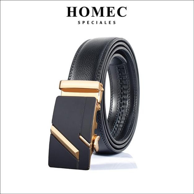 SALE Dây lưng Nam chất liệu da cao cấp HOMEC 41 khóa tự động kiểu dáng hiện đại - Thắt lưng nam cao cấp - HOMEC