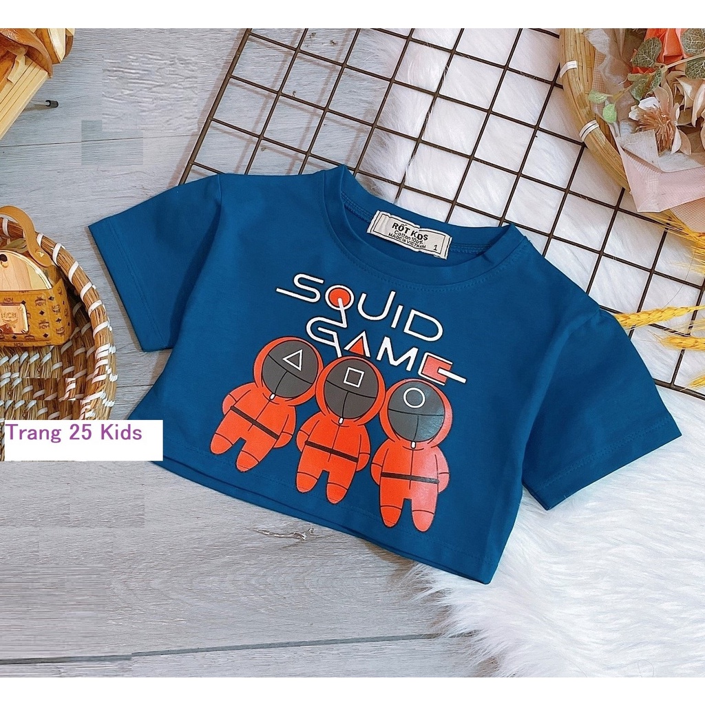 Áo crop top bé gái hiphop in hình Squid Game - Trang 25 Kids - AA009