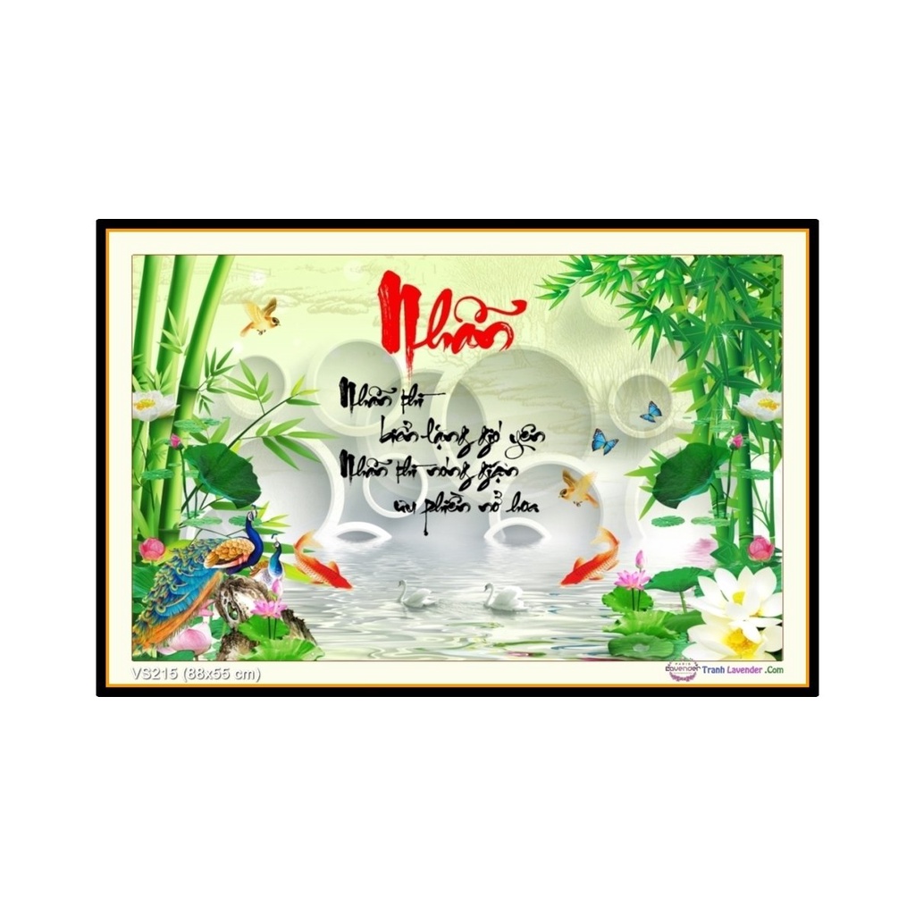 Tranh đính đá Chữ Nhẫn VS215 kt86x55cm