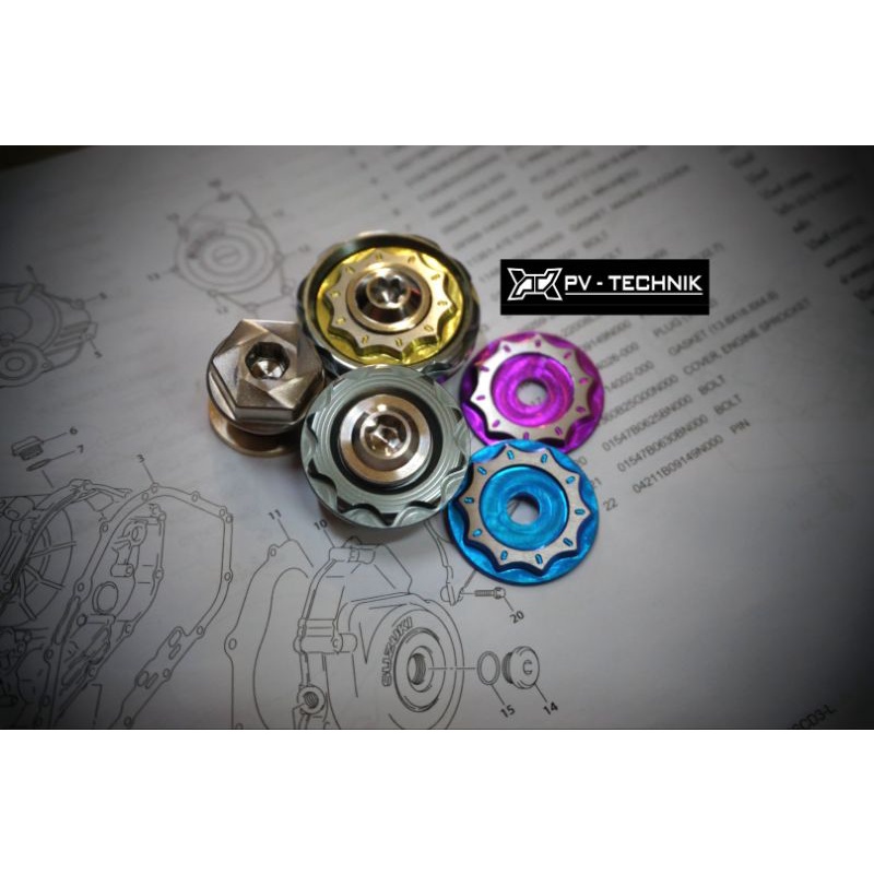 COMBO 3 ỐC TRANG TRÍ LỐC MÁY RAIDER / FX ...MỘT SỐ XE SUZUKI DÙNG CHUNG.