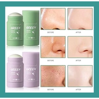 Mặt Nạ Bùn Đất Sét Trà Xanh, Cà Tím Mask Stick DẠNG LĂN Ozenmy Loại Bỏ Mụn Đầu Đen, Mụn Ẩn