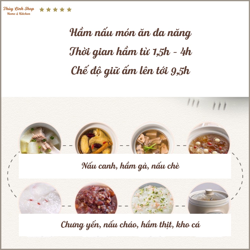 NỒI NẤU CHÁO ĐA NĂNG BEAR 3 LÍT BẢO HÀNH CHÍNH HÃNG 12 THÁNG CÓ HDSD TIẾNG VIỆT