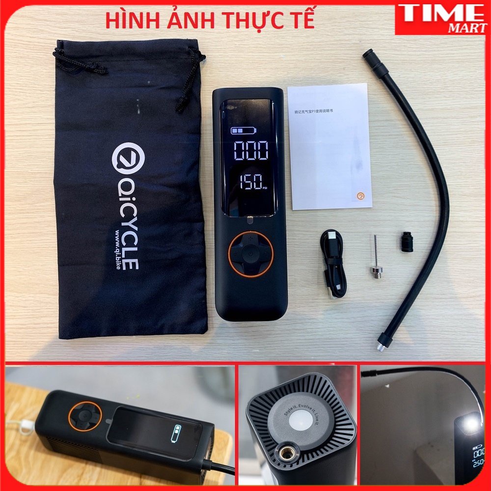 [CHÍNH HÃNG] Bơm cầm tay đa năng Xiaomi QICYCLE P1 QJCQBP1 bơm xe hơi, xe máy. [TIME_MART siêu thị tiện ích gia đình]