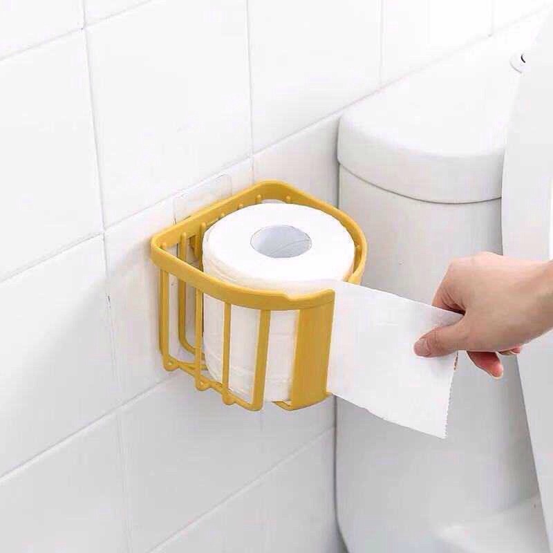 Giỏ nhựa dán tường đựng giấy vệ sinh khay kệ đựng đồ đa năng trong phòng tắm,phòng bếp