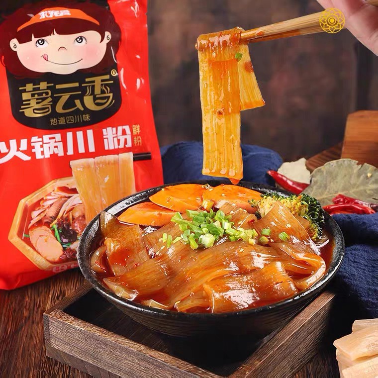 Miến dẹt trùng khánh Miến khoai lang dẹt ăn lẩu gói 240g