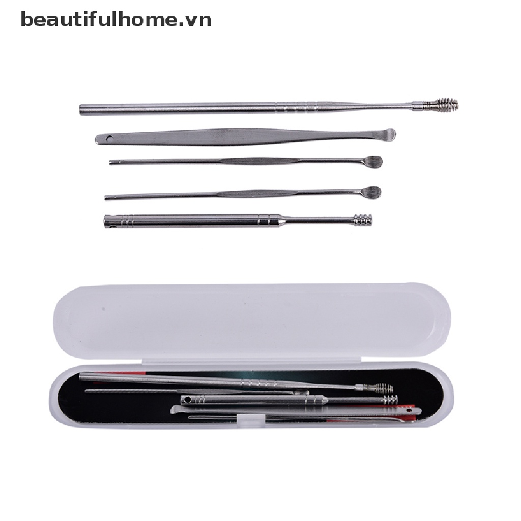 (Hàng Mới Về) Bộ 5 Dụng Cụ Lấy Ráy Tai Tiện Lợi